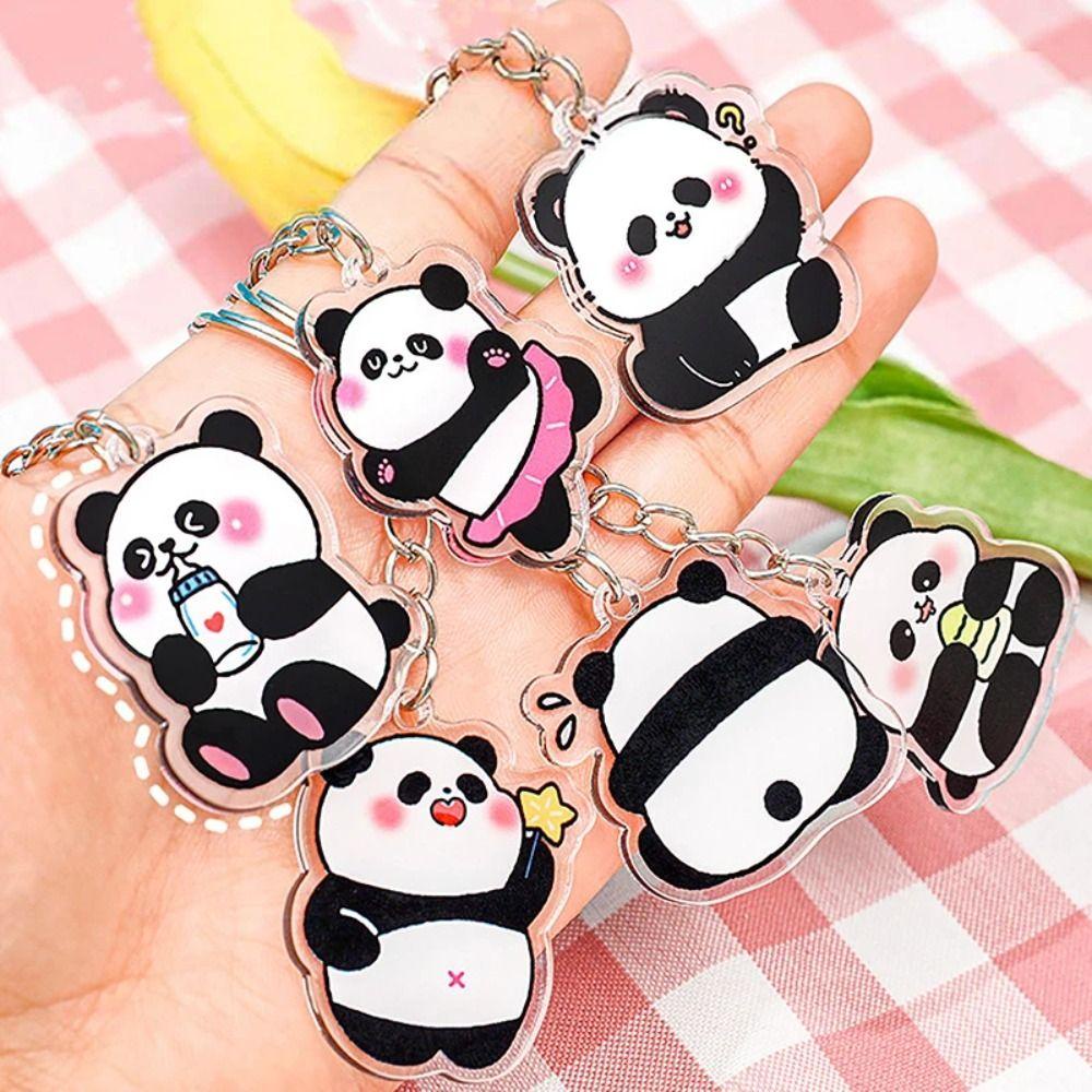 Mmluck Móc Chìa Khóa acrylic Hình Gấu Trúc Hoạt Hình Dễ Thương diy Ốp
