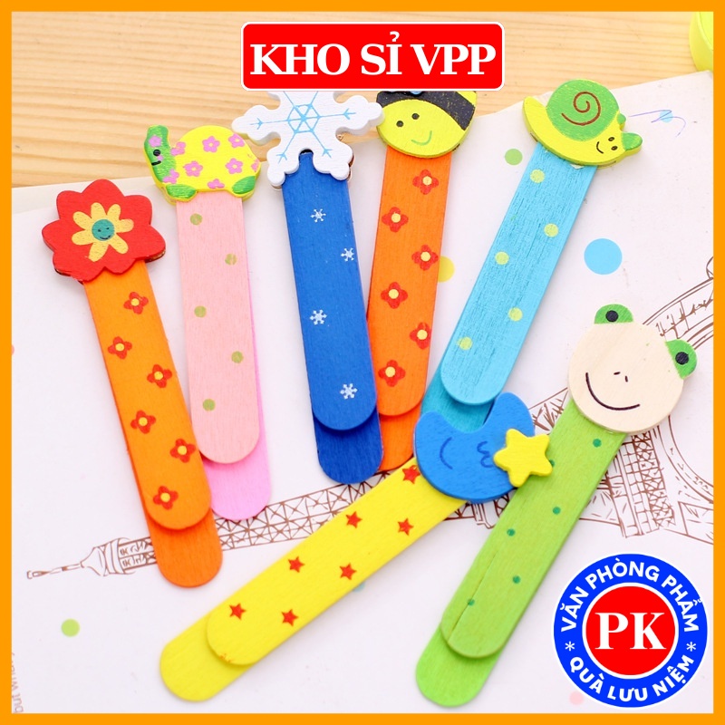 Kẹp gỗ trang trí treo ảnh decor họa tiết xinh xắn, kẹp gỗ hoạt hình sáng tạo đánh dấu trang E703