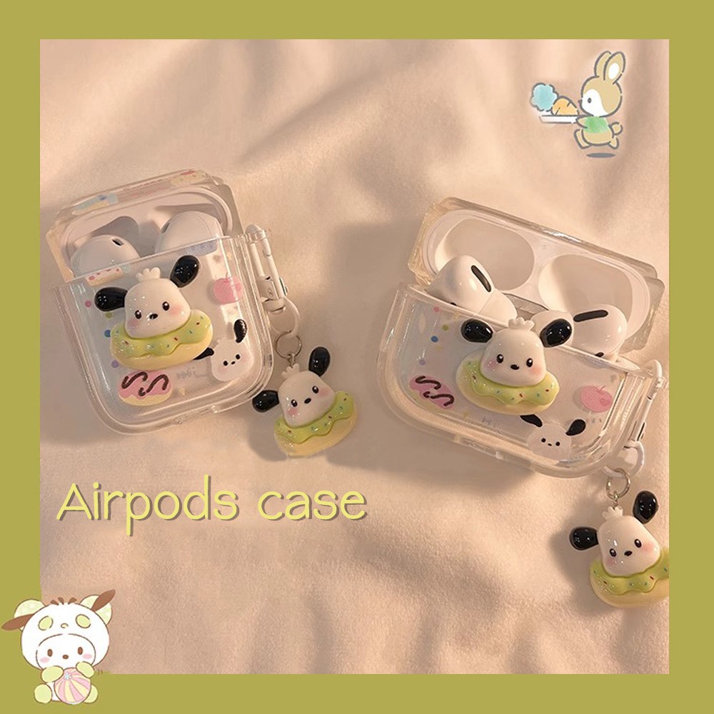 Vỏ Bảo Vệ Hộp Sạc Tai Nghe bluetooth airpods 1 / 2 / 3 / pro 2 Bằng Silicon Hình pochacco 3d Dễ Thương