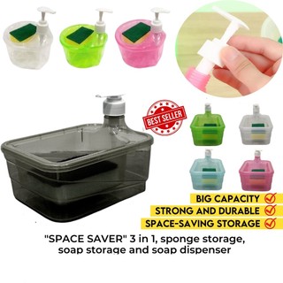 Hộp Đựng Xà Phòng Và Giá Đỡ Bọt Biển Rửa Chén 2 Trong 1 Tiện Dụng