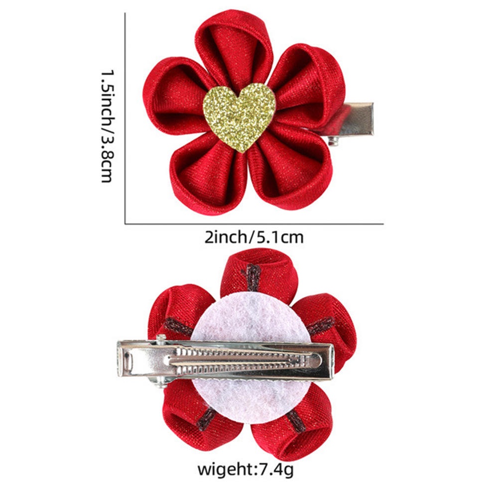 Kẹp Tóc Nơ Đính Đá Mừng Năm Mới Cho Bé Gái