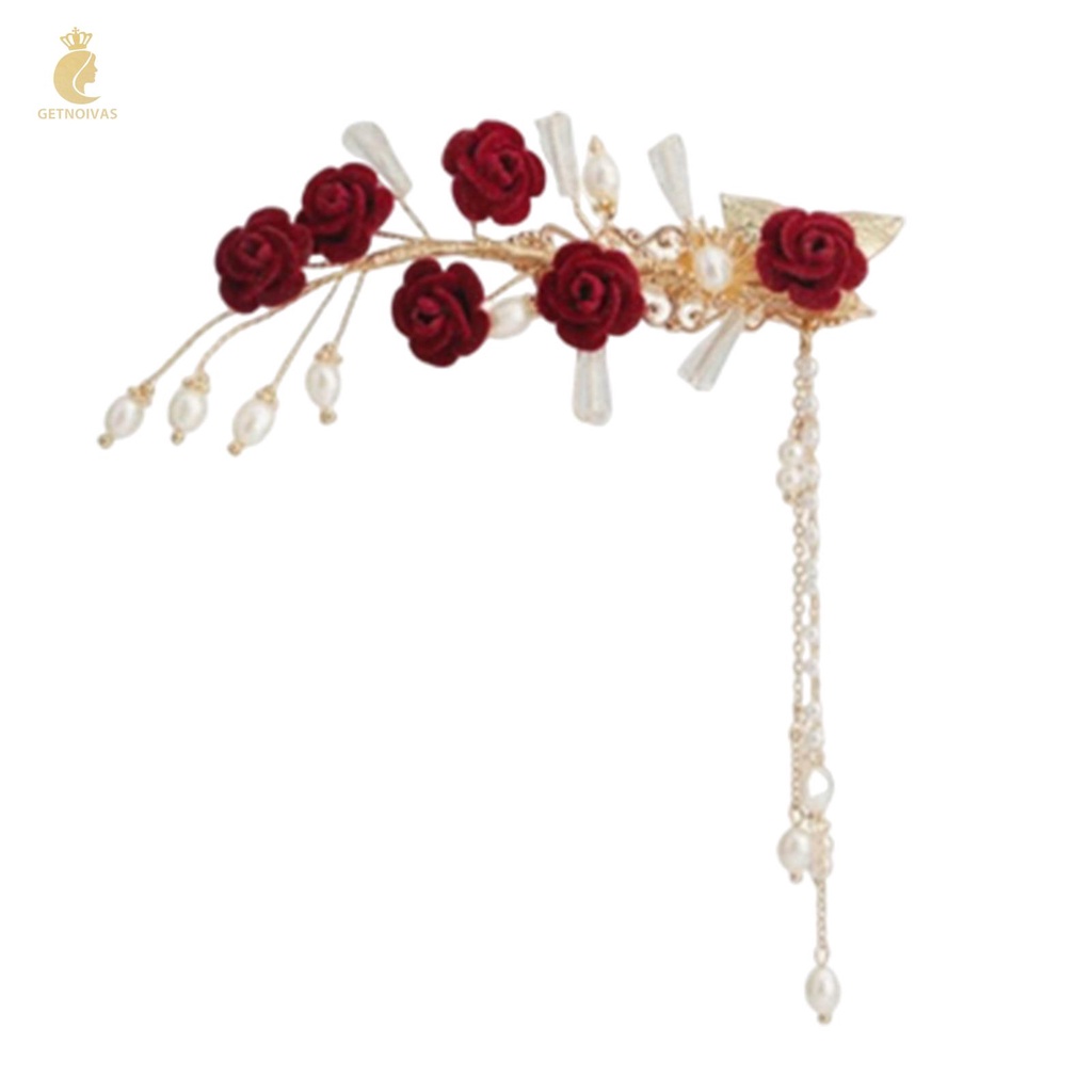 Kẹp Tóc Hoa handmade Đính Ngọc Trai