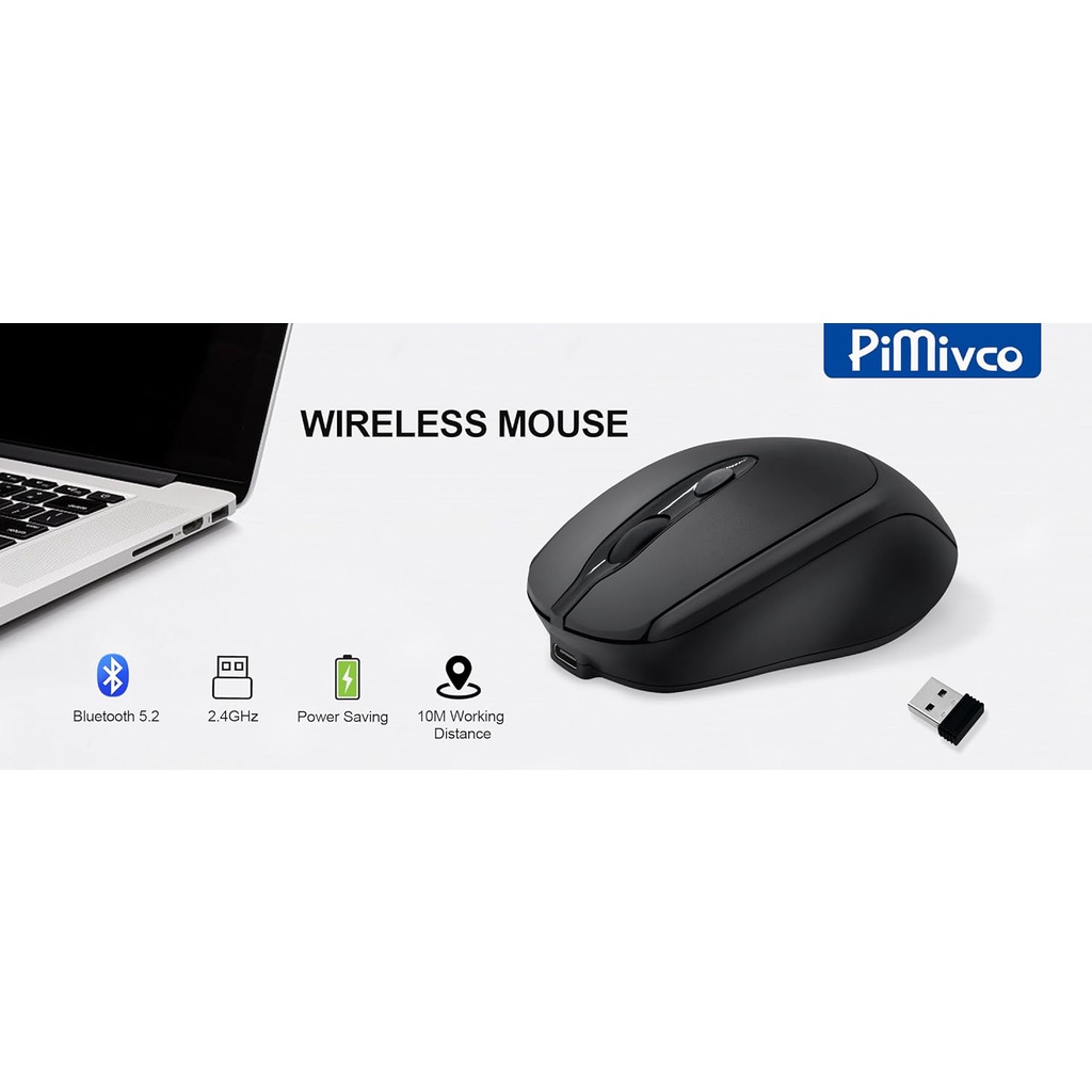 Chuột bluetooth Không Dây 2.4g Hai Chế Độ Có Thể Sạc Lại Cho ipad macbook pro / air laptop