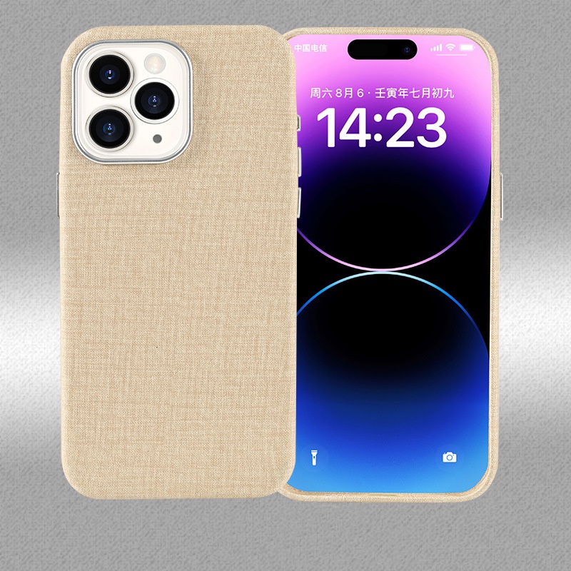 Phù Hợp Bao Da Điện Thoại Nắp Gập Từ Tính Phối Vải Cho iphone 15pro 14pro 13