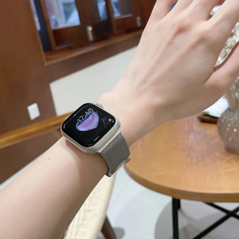 Dây đồng hồ nam châm kim loại Milanese cho Apple Watch 9 8 7 6 5 se 40mm 41mm 44mm 45mm 49mm