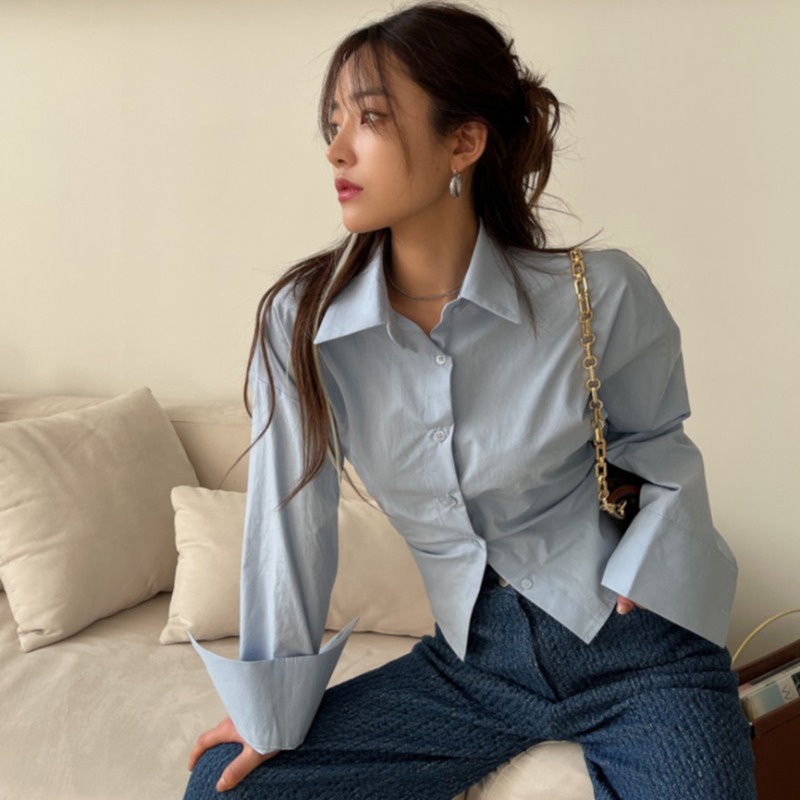 Hàn quốc phiên bản mới slim áo sơ mi dài tay