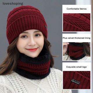 Set mũ len + khăn choàng cổ + khăn choàng cổ giữ ấm mùa đông thời trang cho nam nữ