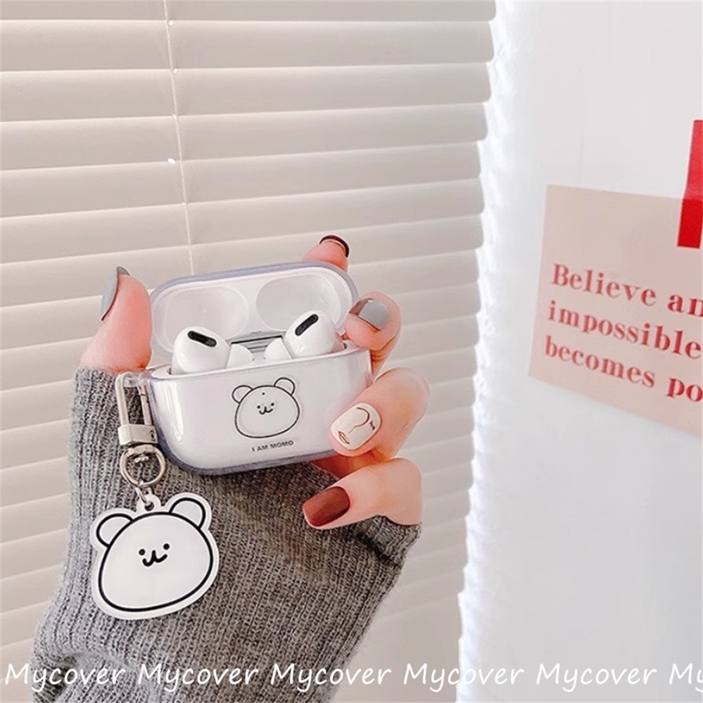 Dễ Thương Vỏ Bảo Vệ Hộp Sạc Tai Nghe airpods1 / 2 airpods 3 2 airpods pro Trong Suốt Họa Tiết Chú Gấu Chống Bụi Bẩn