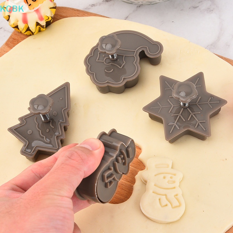 1 Bộ Khuôn Nhựa Làm Bánh Quy Tạo Hình 3d Chủ Đề Giáng Sinh
