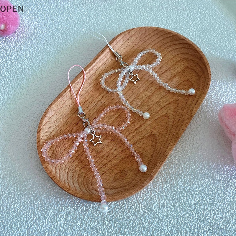 Op Dây Đeo Điện Thoại Xỏ Hạt Pha Lê Hình Nơ Ngọt Ngào Cho y2k Esthetic vn