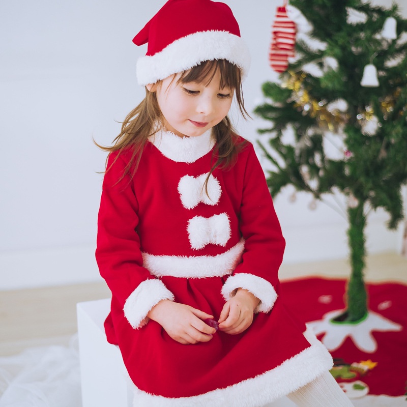 Đầm Ngủ Tay Dài Hóa Trang Ông Già Noel Cho Bé Gái