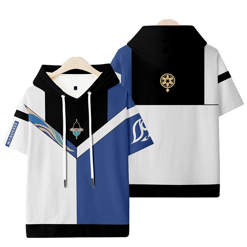 Genshin Áo Thun kimono Quần Short Hóa Trang haori Phong Cách Đường Phố Cá Tính
