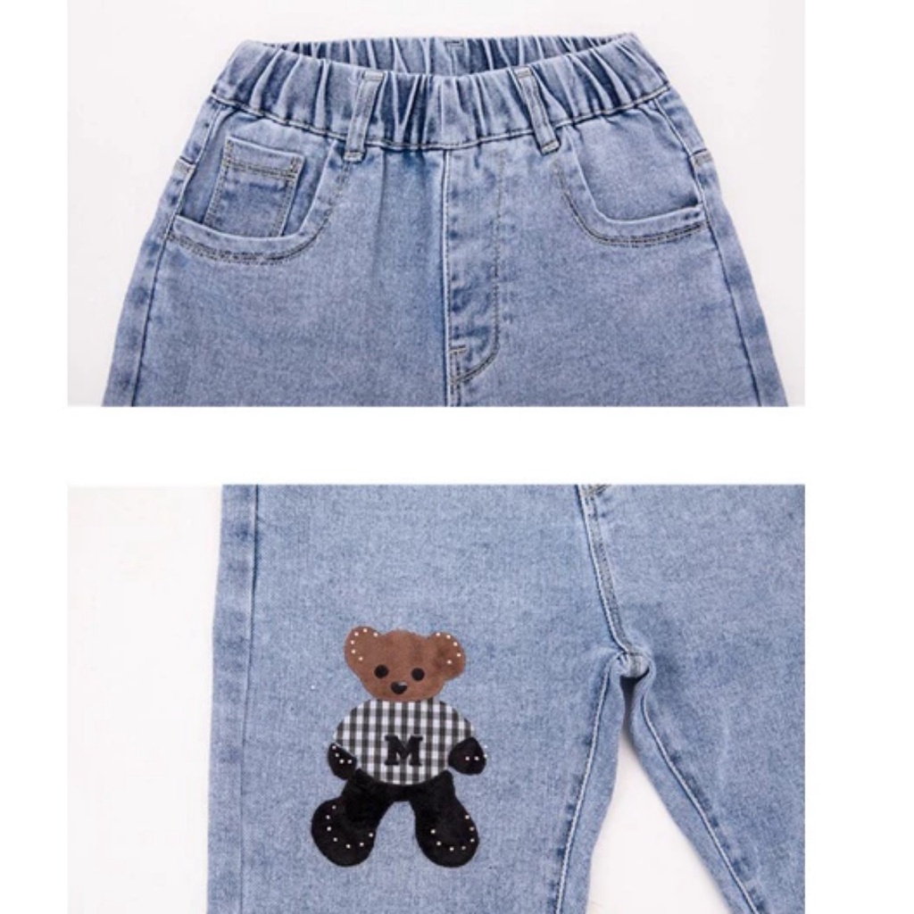 Quần jean dài hoạ tiết hoạt hình cho bé