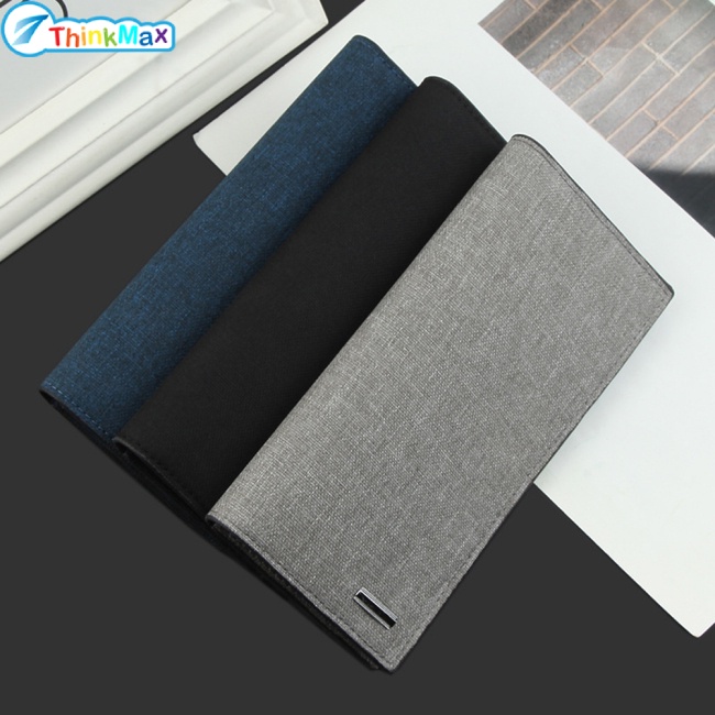 Nam Thường Ngày Canvas Ví Kinh Doanh Có Khe Cắm Thẻ Họa Tiết Vải Khâu Siêu Mạnh Thêm Dung Tích Ví Dài 1126