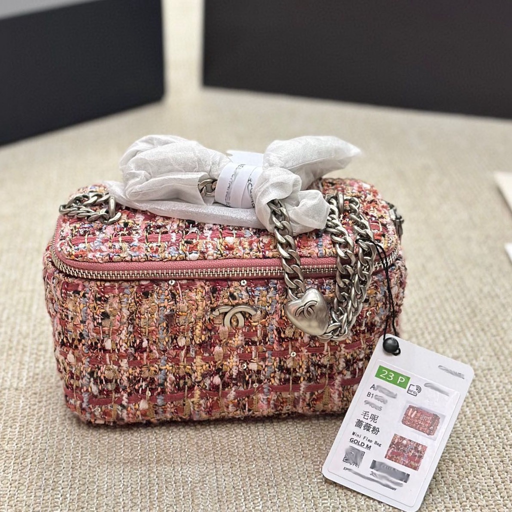 CHANE-L 2023 new autumn and winter woolen cosmetic case Korean Internet celebrity underarm shoulder crossbody chain handbag