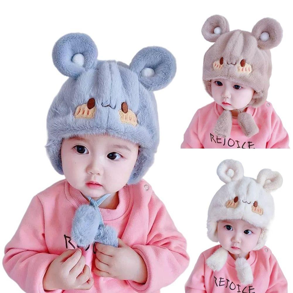 Kent1 Mũ beanie Dày Dặn Giữ Ấm Tai Gấu Dễ Thương Cho Bé Trai Và Gái