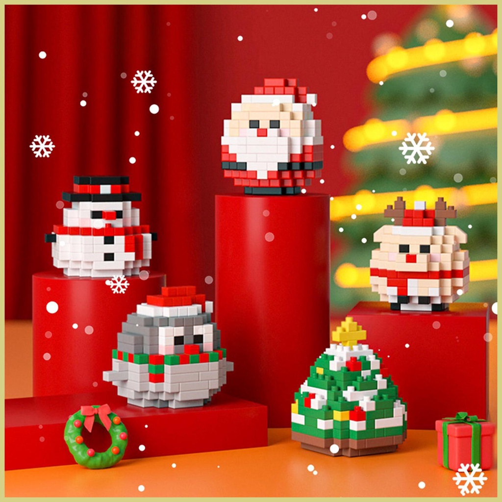 Khối Xây Dựng Trang Trí Giáng Sinh Phát Triển santa claus claus snowman Trò Chơi Xây Dựng Cổ Điển aseavn aseavn