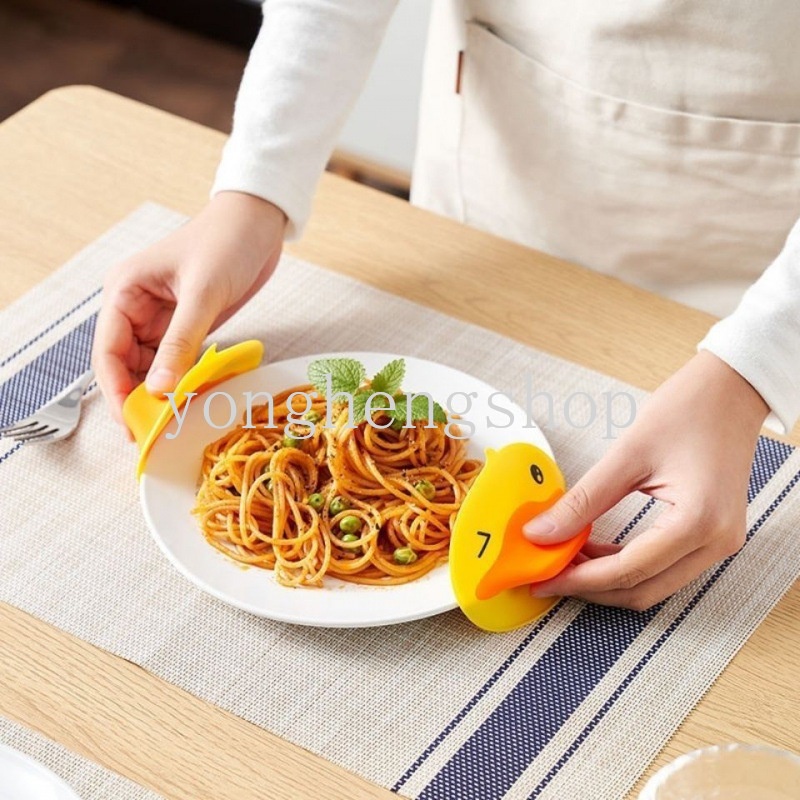 Set 2 Găng Tay silicone Chống Bỏng Chịu Nhiệt Hình Vịt Vàng Hoạt Hình Cho Nhà Bếp