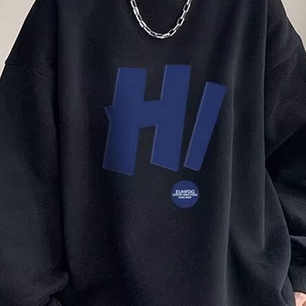 Qianzh.cl Áo sweatshirt Thể Thao Tay Dài Mềm Mại Ấm Áp In Chữ Phong Cách vintage Dành Cho Nam