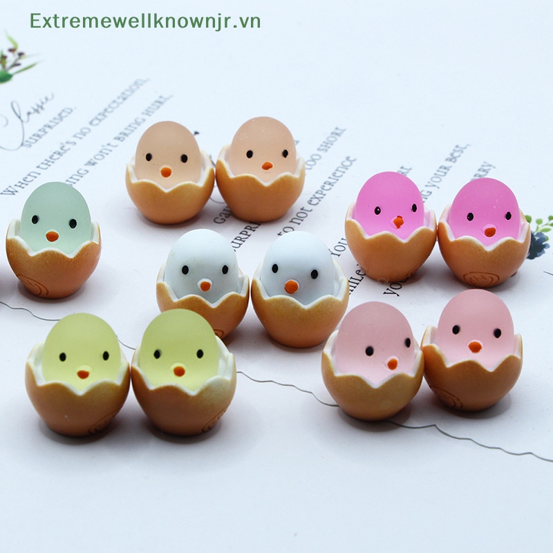 Ervn Bộ 2 Đồ Chơi Trang Trí Phát Sáng Trong Bóng Tối Hình Gà Con diy Bán Chạy