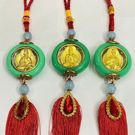 Xả- Khánh Treo Xe Viền Ngọc Xanh Ảnh Phật Quan Âm Phong Thủy Trang Trí Ô Tô, Nội Thất Ô Tô - Buddha Shop [TặngQuà]