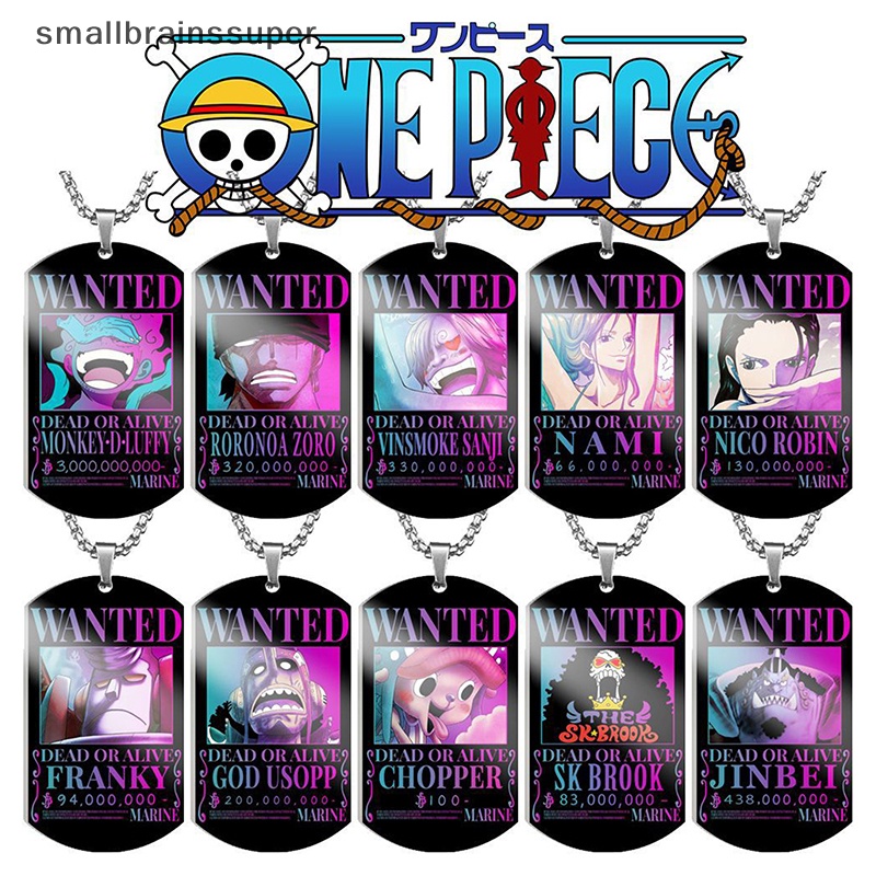Smallbrainssuper Vòng cổ Mặt Thẻ Hình anime one piece Bằng Thép Không Gỉ Nhiều Màu Sắc