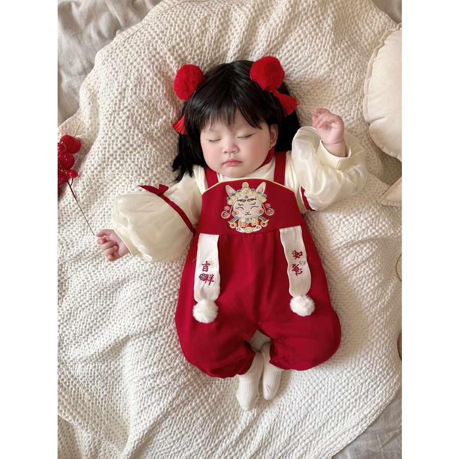 BODY THẦN TÀI TRUNG HOA COTTON KÈM KẸP TÓC