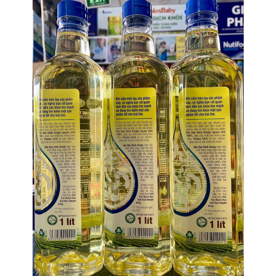 Dầu đậu nành nguyên chất Simply 1 LÍT