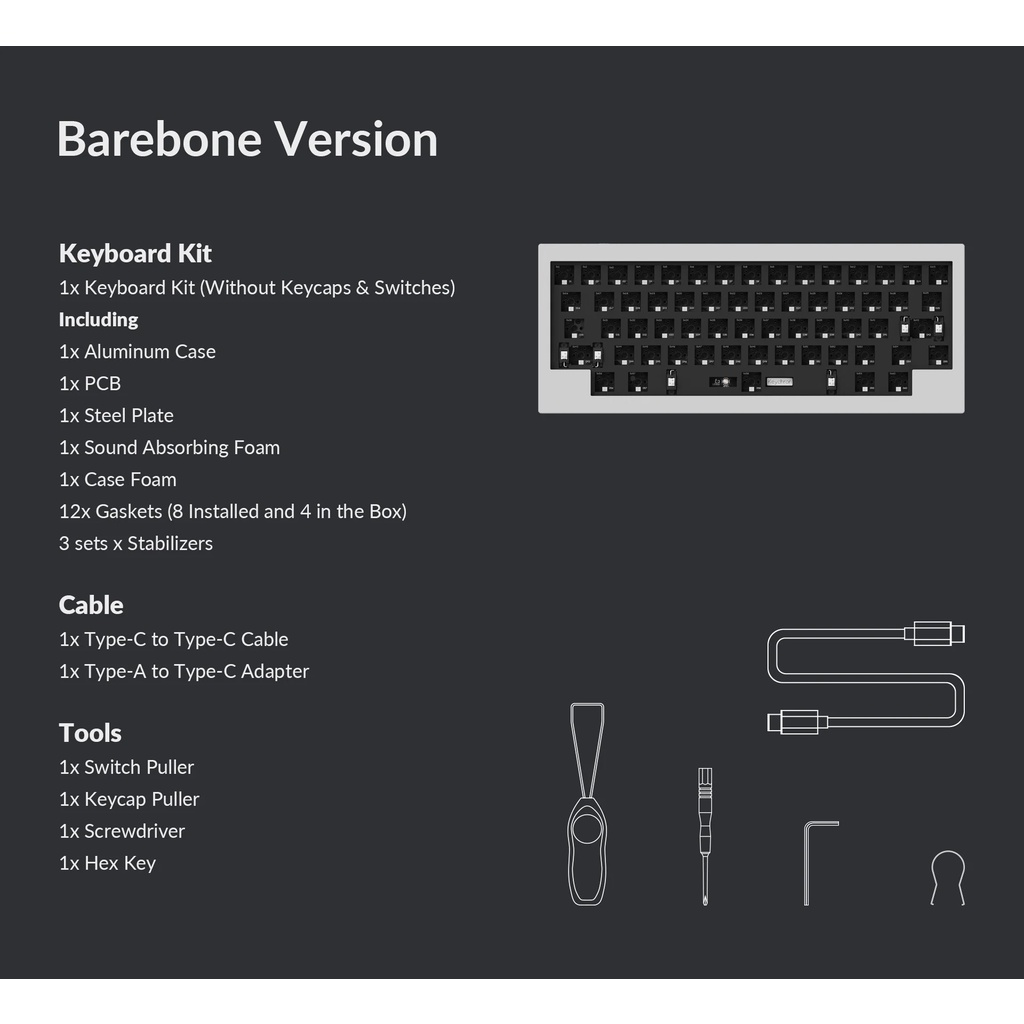 Bàn PhíM Cơ Có Dây Nhôm 60% RGB Q60