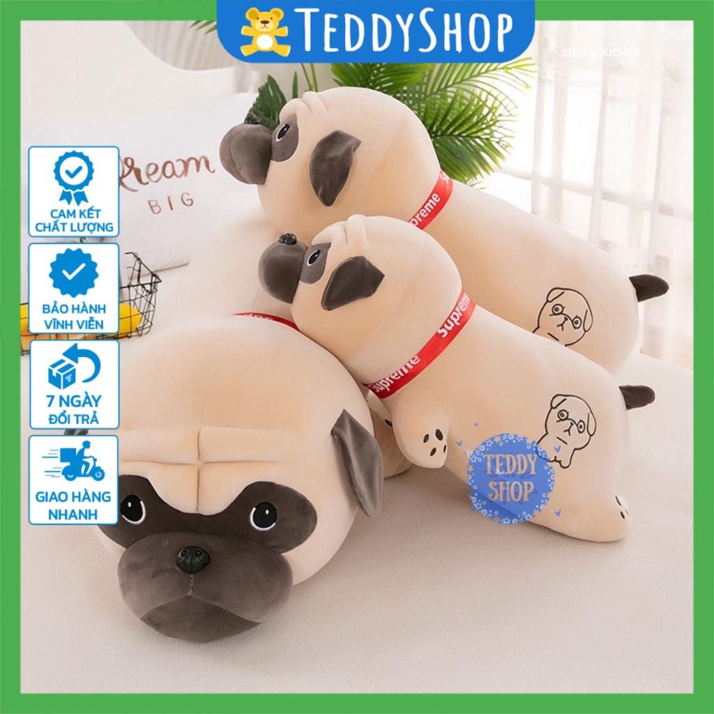 Gấu bông chó Pug Nô tài thú nhồi bông chó Bull mặt xệ nằm mềm mịn đáng yêu hàng cao cấp