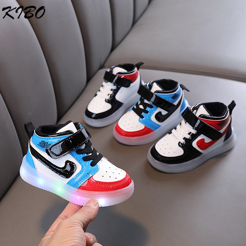 Mới Giày Thể Thao Cao Cổ Có Đèn led Cho Bé 1-6 Tuổi
