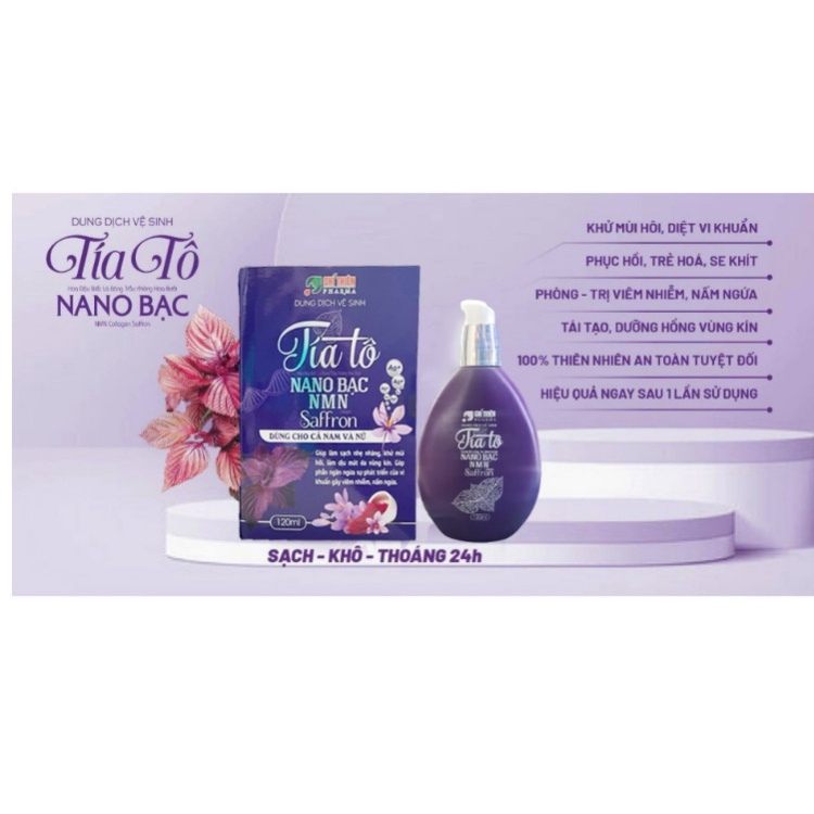 Dung Dịch Vệ Sinh Phụ Nữ Tía Tô  ,Chiết Xuất Trầu Không, Bạc Hà Giúp Vùng Kín Luôn Khô Thoáng, Thơm Mát