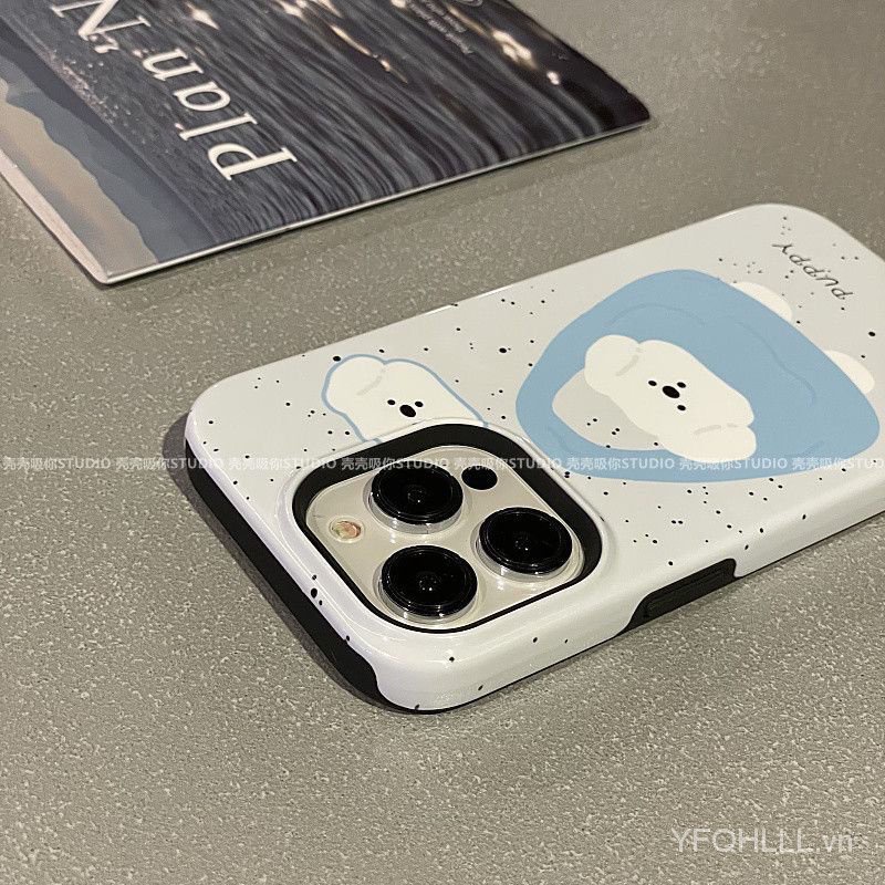 Ốp Điện Thoại In Hình Chú Chó Hoạt Hình Hai Lớp Cho iphone11 12 13 14 15 12promax 13promax 14pro 14promax x xs xr ugmx