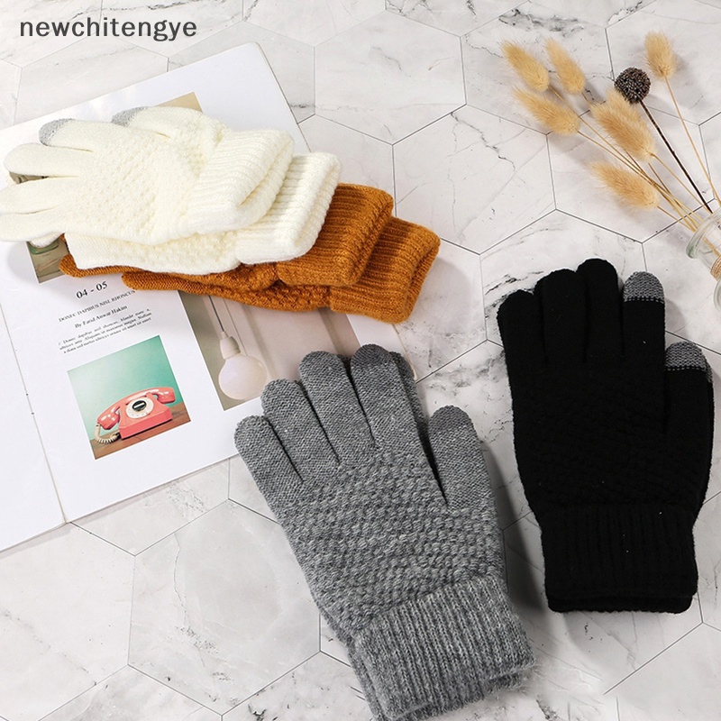 1 Đôi Găng Tay Len Giữ Ấm Mùa Đông Co Giãn Chống Gió Cảm Ứng Dành Cho Nam Nữ ye