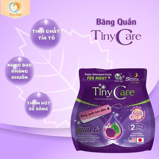 Băng vệ sinh dạng quần đêm Tiny Care chiết xuất từ tinh chất tía tô an toàn lành tính