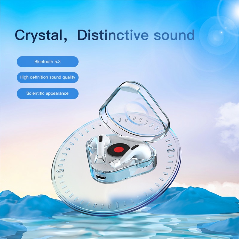TZUZL tws Tai Nghe bluetooth 5.3 Không Dây mini Trong Suốt Phong Cách retro