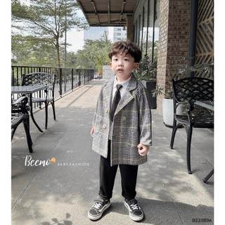 Áo dạ mango kẻ cho bé trai bé gái