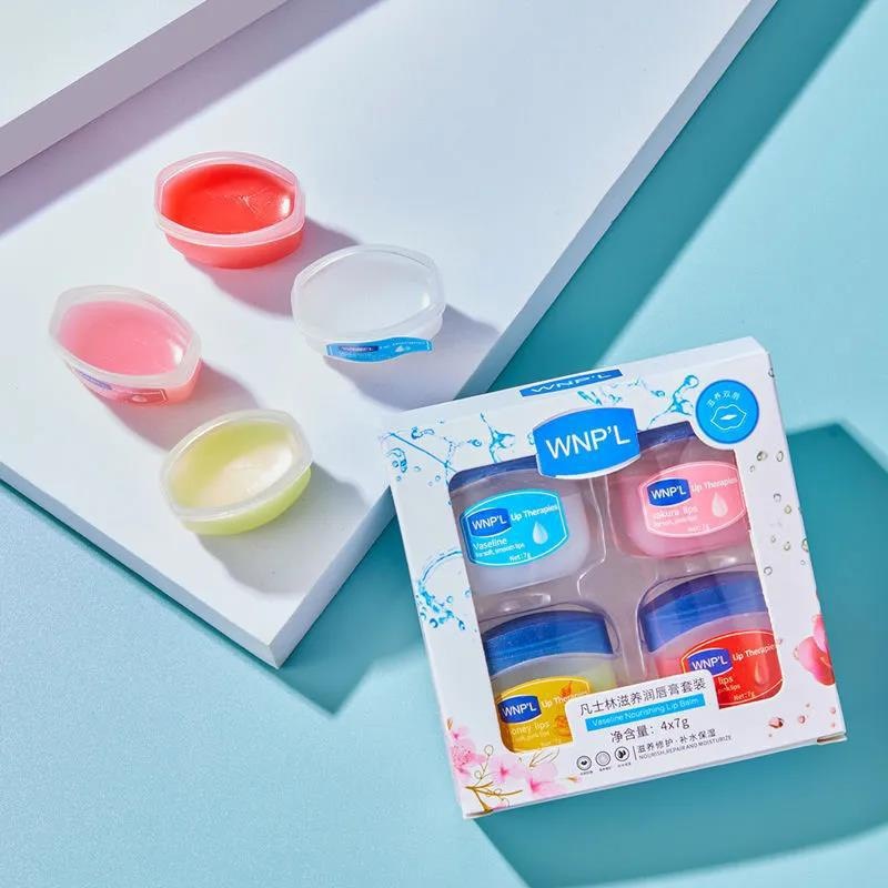 Kem ủ môi WNP'L set 4 hũ mùi hương thơm tự nhiên, chống nẻ dưỡng ẩm giảm thâm môi căng mịn, son dưỡng môi