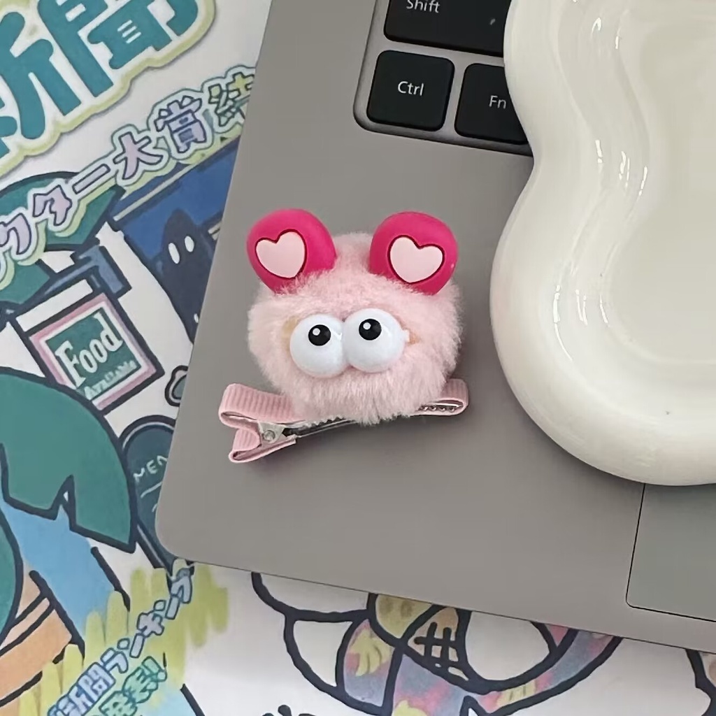 Hoạt Hình Kẹp Tóc Mỏ Vịt Đính Đôi Mắt To Dễ Thương