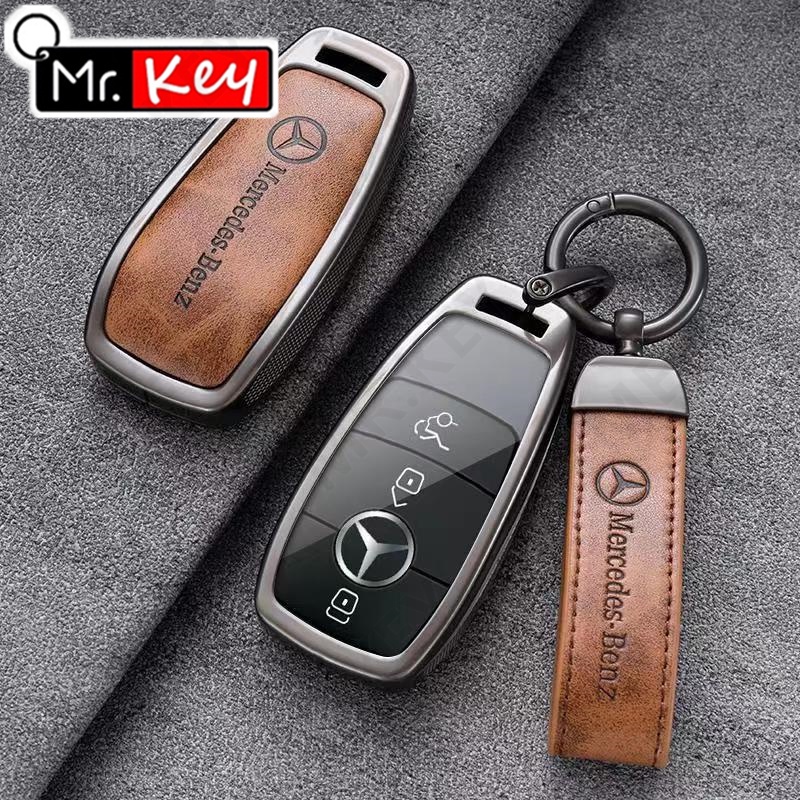 Vỏ Da Hợp Kim Nhôm Bảo Vệ Chìa Khóa Xe Hơi mercedes benz a b c e s g class w204 w205 w212 w213 w176 w177 glc cla amg