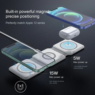  Đế Sạc Không Dây Từ Tính 3 Trong 1 Đa Năng Gấp Gọn Được Cho Điện Thoại   Đồng Hồ Thông Minh xiaomi apple 