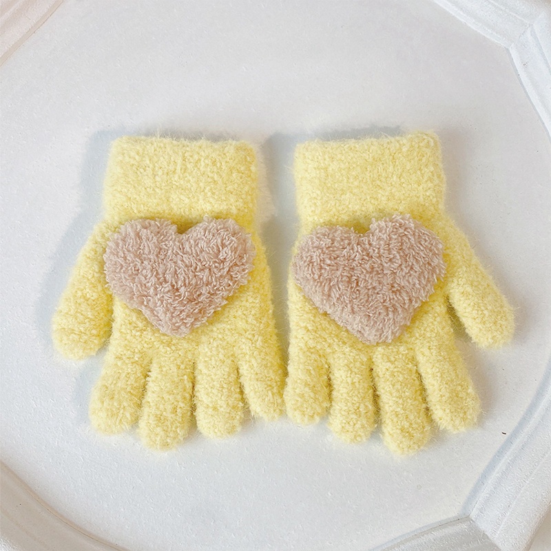 Maelove Găng Tay Giữ Ấm Mùa Đông Dày Dặn Màu Trơn Cho Bé 1-3 Tuổi