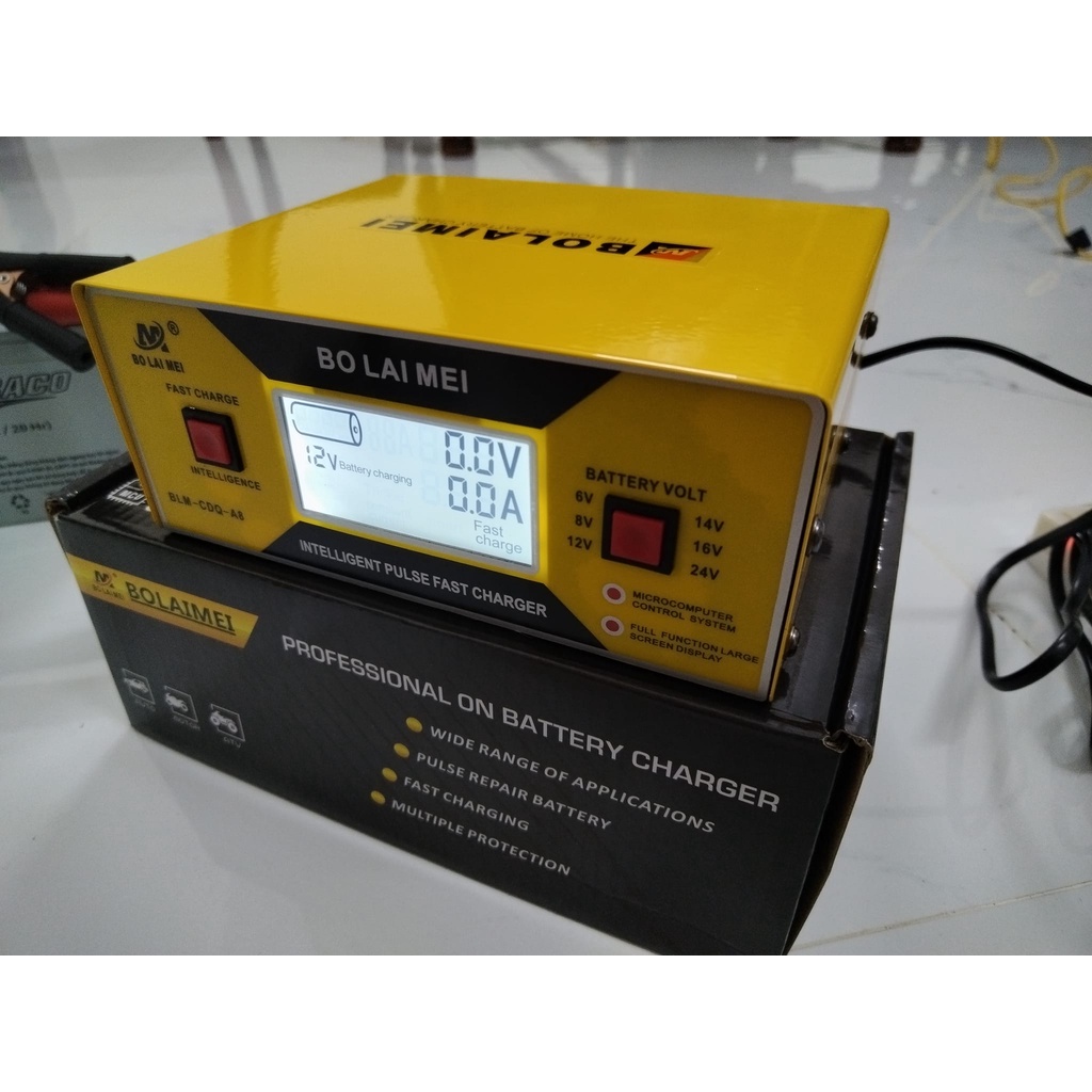 Bộ Sạc Thông Minh Siêu Sạc Acquy 6v-8V-12V-14V-16-24v-Máy sạc bình Ắc quy 6 chệ độ- BLM-CDQ-A8