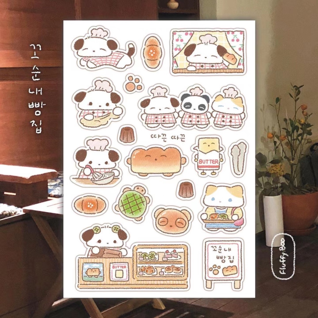 Miếng Dán Hình Gấu Trúc Dễ Thương Trang Trí Sổ Tay / Điện Thoại / Máy Tính Bảng Kiểu Hàn Quốc diy