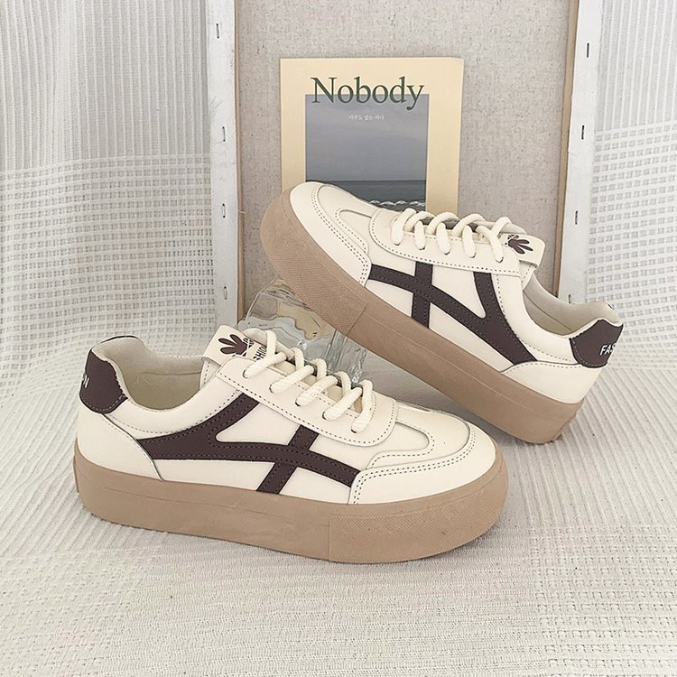 Giày Thể Thao Đế Bằng Màu Trắng Thời Trang Cho Nữ