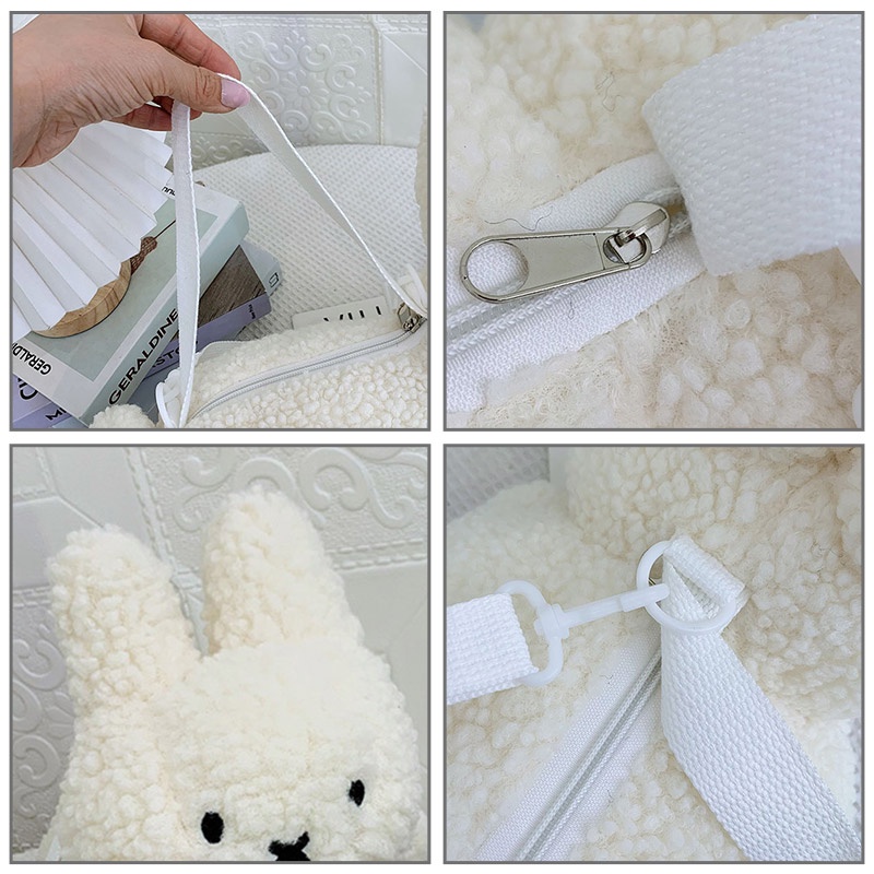 MOUSOON  Túi đeo chéo sang trọng hình thỏ hoạt hình dễ thương và thời trang, Túi đeo chéo đa năng chất lượng cao