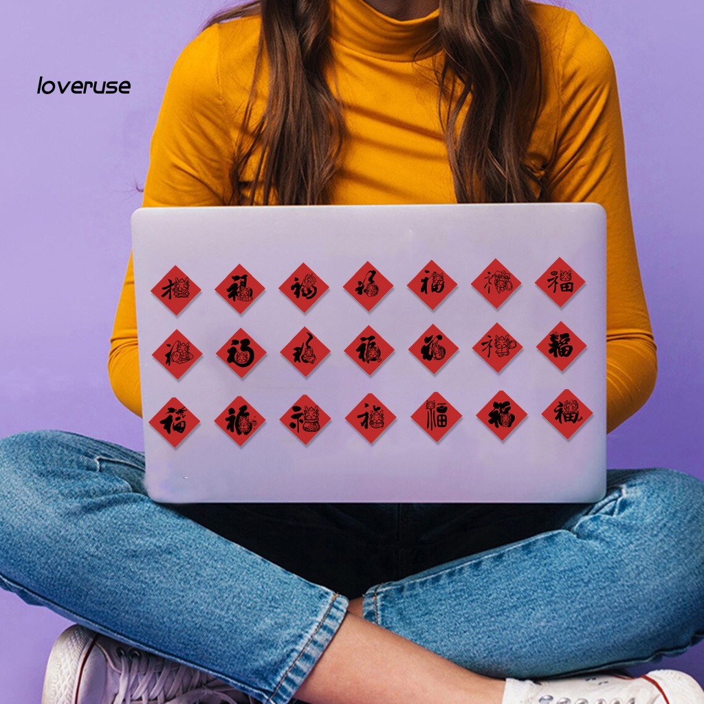 Bộ 50 Miếng Dán Trang Trí Năm Mới Phong Cách Trung Hoa Chống Thấm Nước