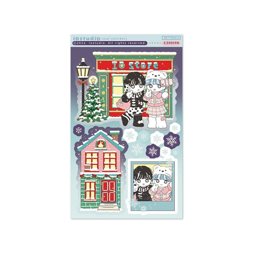 Nhãn Dán Trang Trí Giáng Sinh Họa Tiết Hoạt Hình Dễ Thương