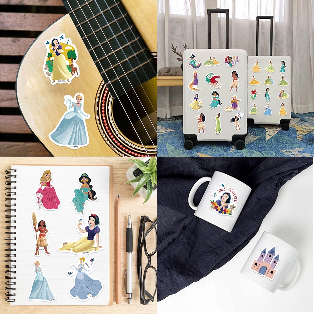 Bộ 50 Miếng Dán Trang Trí Độc Đáo Chất Lượng Cao ❉ Kết Hợp Hình Dán Công Chúa disney Loạt 02 ❉ Sticker Dán Tường Chống Thấm Nước Họa Tiết doodle Hợp Thời Trang