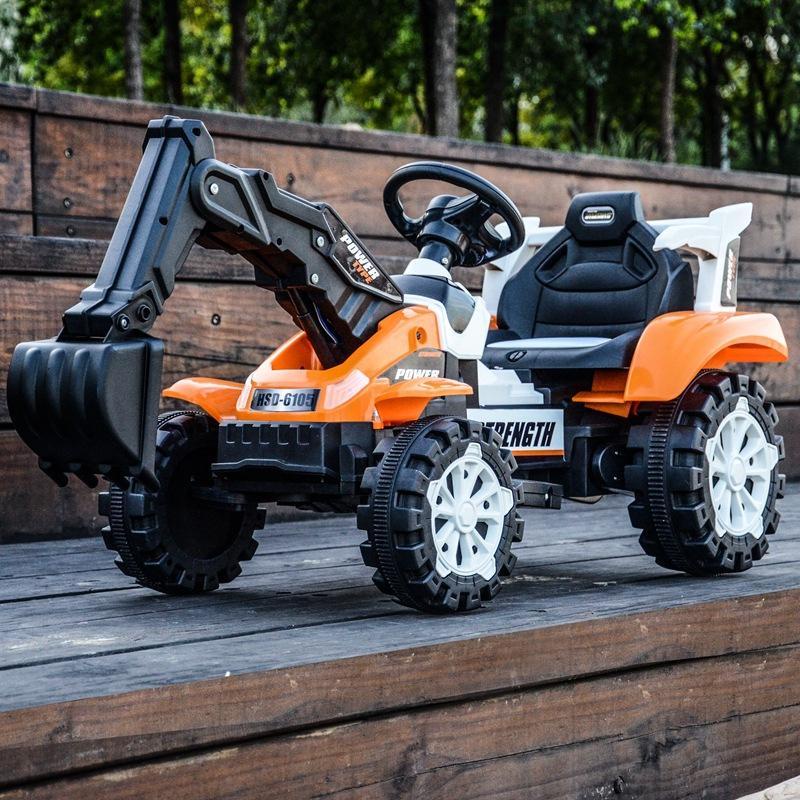 Xe cẩu điện loại to có điều khiển cần múc, xe cẩu điện cho bé - babibokids [TẶNG MÓC KHÓA ]